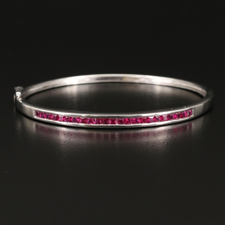 14K Ruby Hinged Bangle