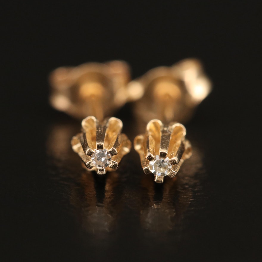 14K 0.01 CTW Diamond Buttercup Stud Earrings