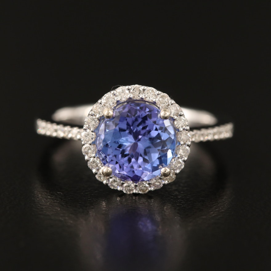 14K 1.90 CT Tanzanite and Diamond Ring