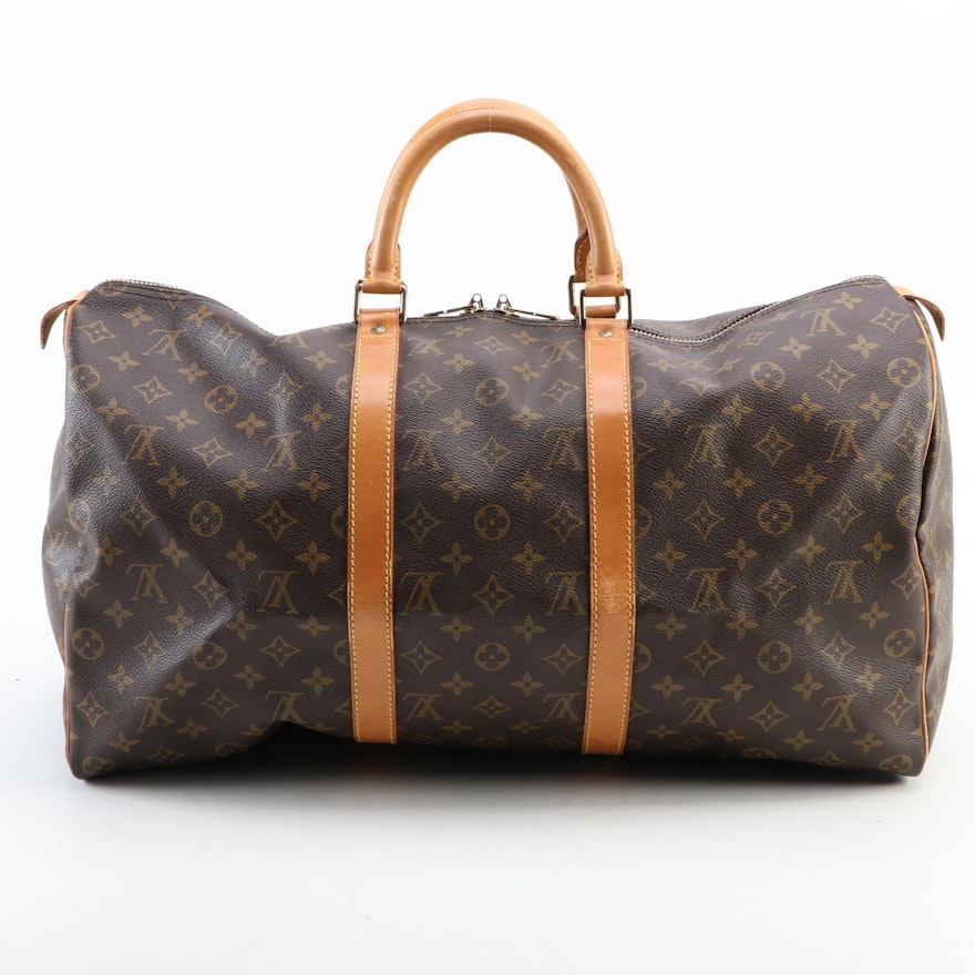 Louis Vuitton Keepall 50 in Monogram Canvas and Vachetta Leather