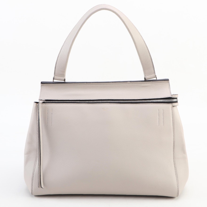 Céline Edge Handbag in Slate Grey Pebble Grain Leather