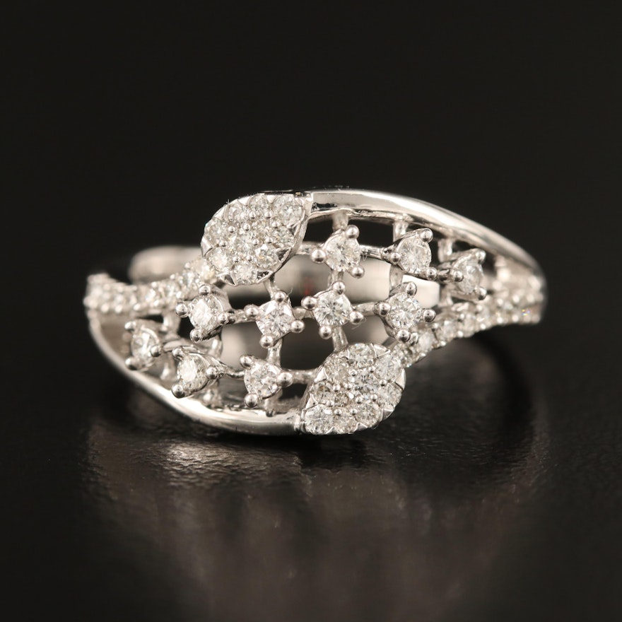 14K Diamond Openwork Ring