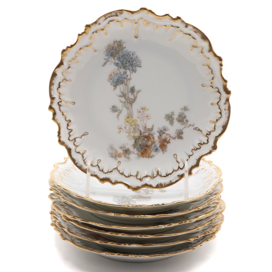 The Elite Works Limgoes Porcelain Dessert Plates,  Late 19th Century