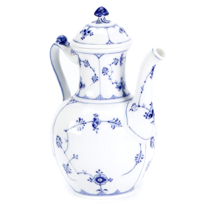 Royal Copenhagen "Blue Fluted Half Lace" Porcelain Coffee Pot