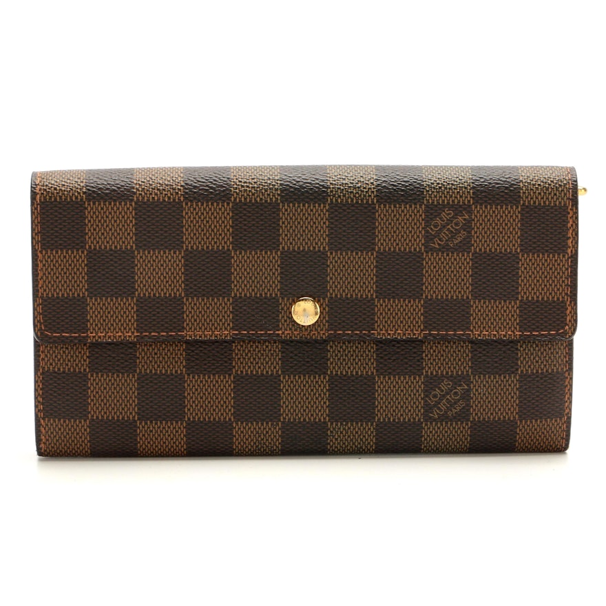 Louis Vuitton Sarah Wallet in Damier Ebene Canvas