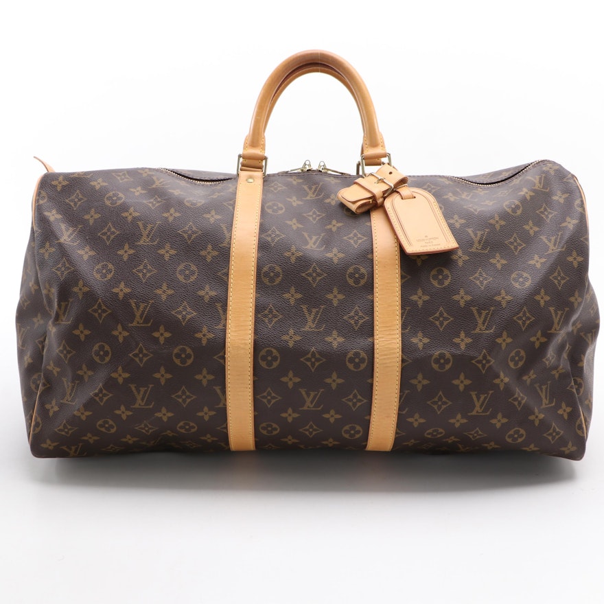 Louis Vuitton Keepall 55 in Monogram Canvas and Vachetta Leather