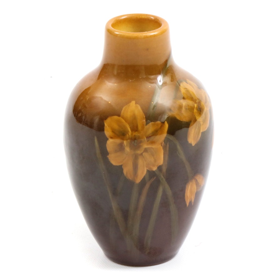 Rookwood Pottery Standard Glaze Vase with Daffodil Motif, 1904