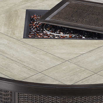 Agio "McKenzy" Nine-Piece Fire High-Top Patio Dining Set