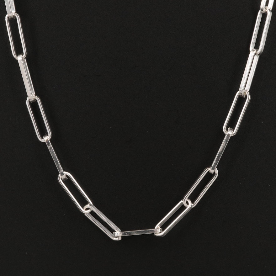 Sterling Silver Oval Link Necklace