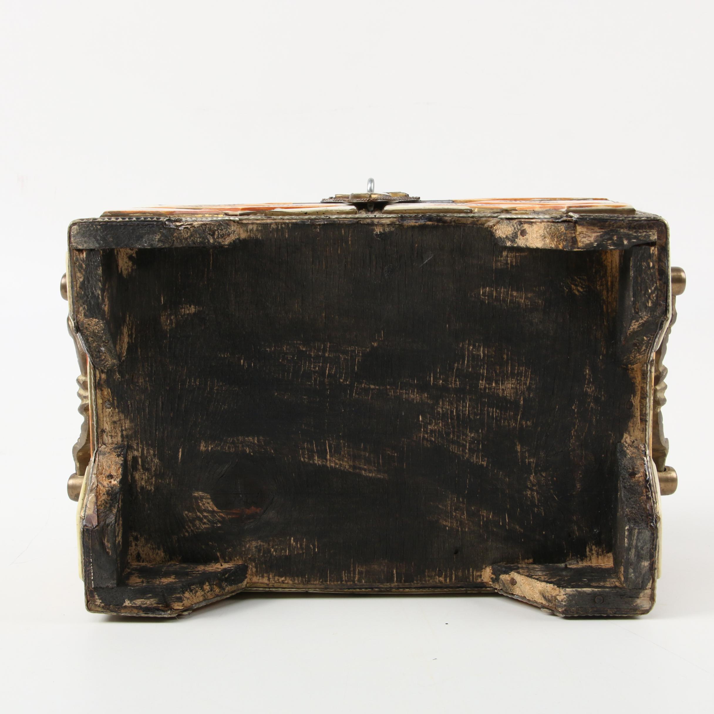 Moroccan Camel Bone Inlaid Jewelry Casket with Correspondence from Maya Angelou