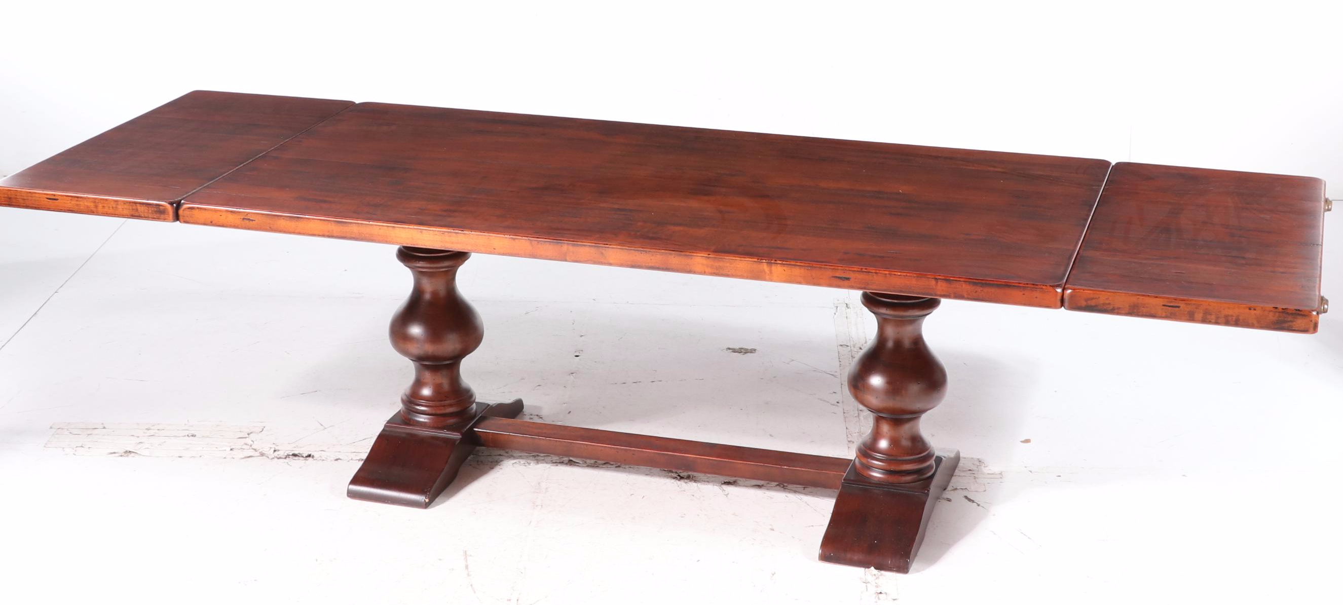 Arhaus Tuscany Extension Dining Table with Pottery Barn Dining Chairs