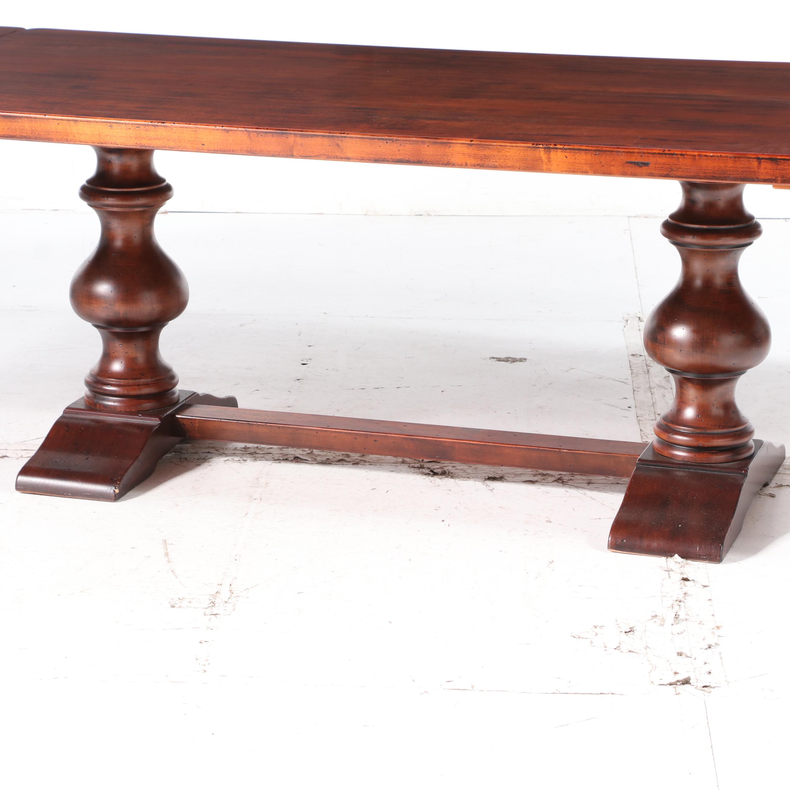 Arhaus Tuscany Extension Dining Table with Pottery Barn Dining Chairs