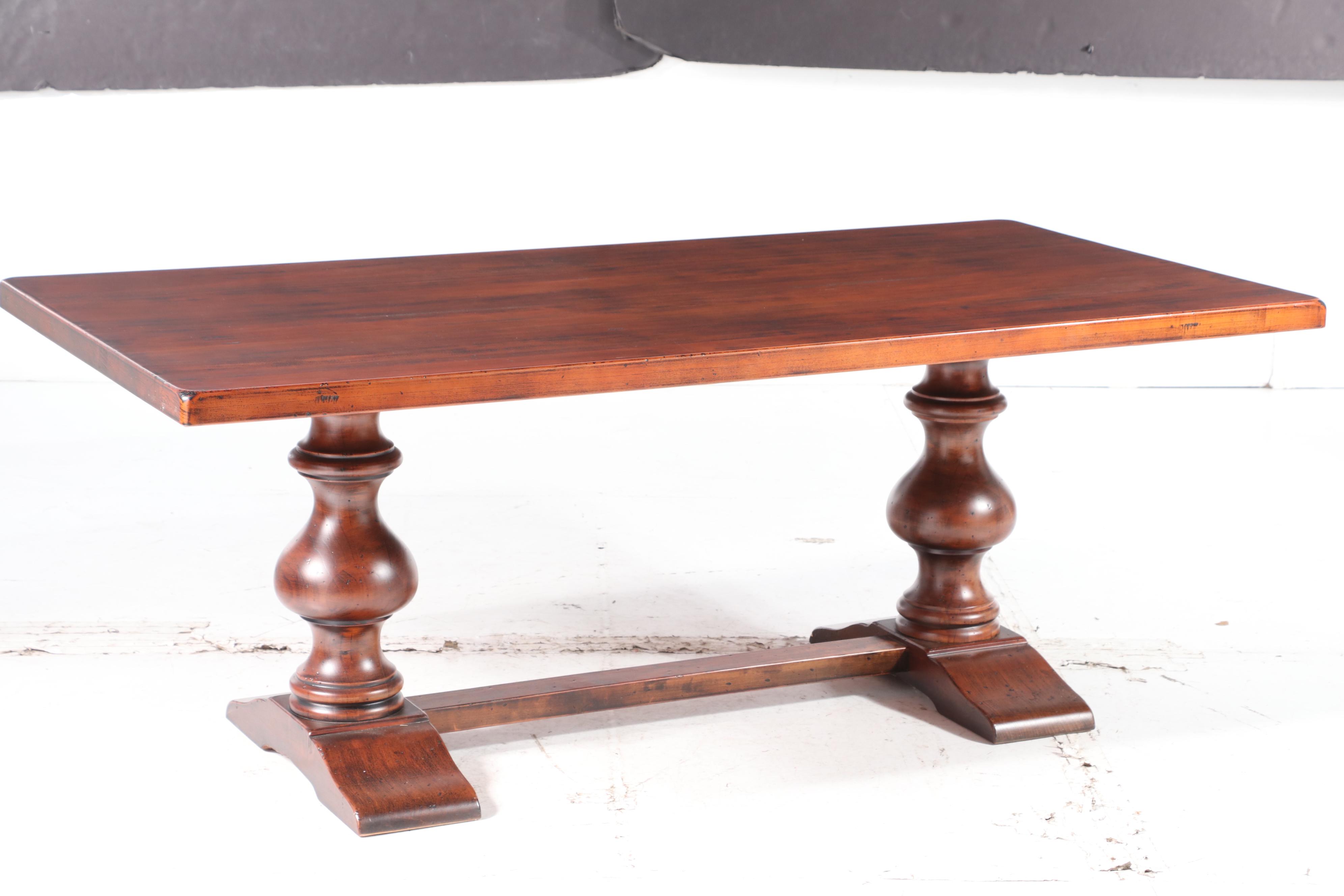 Arhaus Tuscany Extension Dining Table with Pottery Barn Dining Chairs