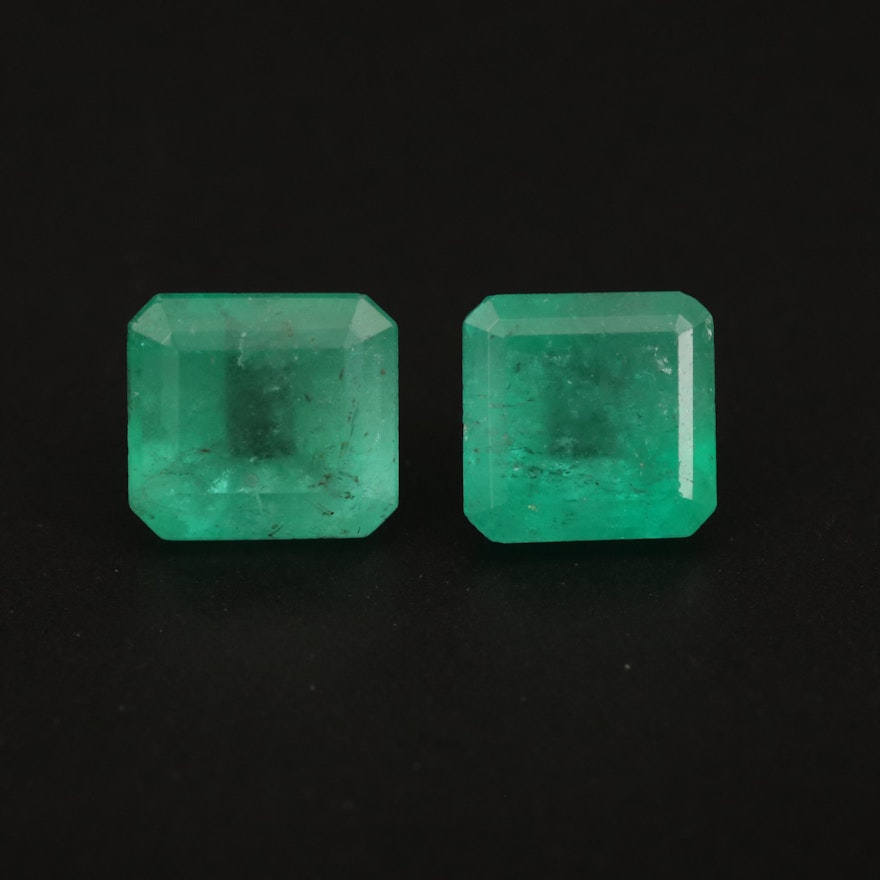 Loose 4.22 CTW Square Faceted Emeralds