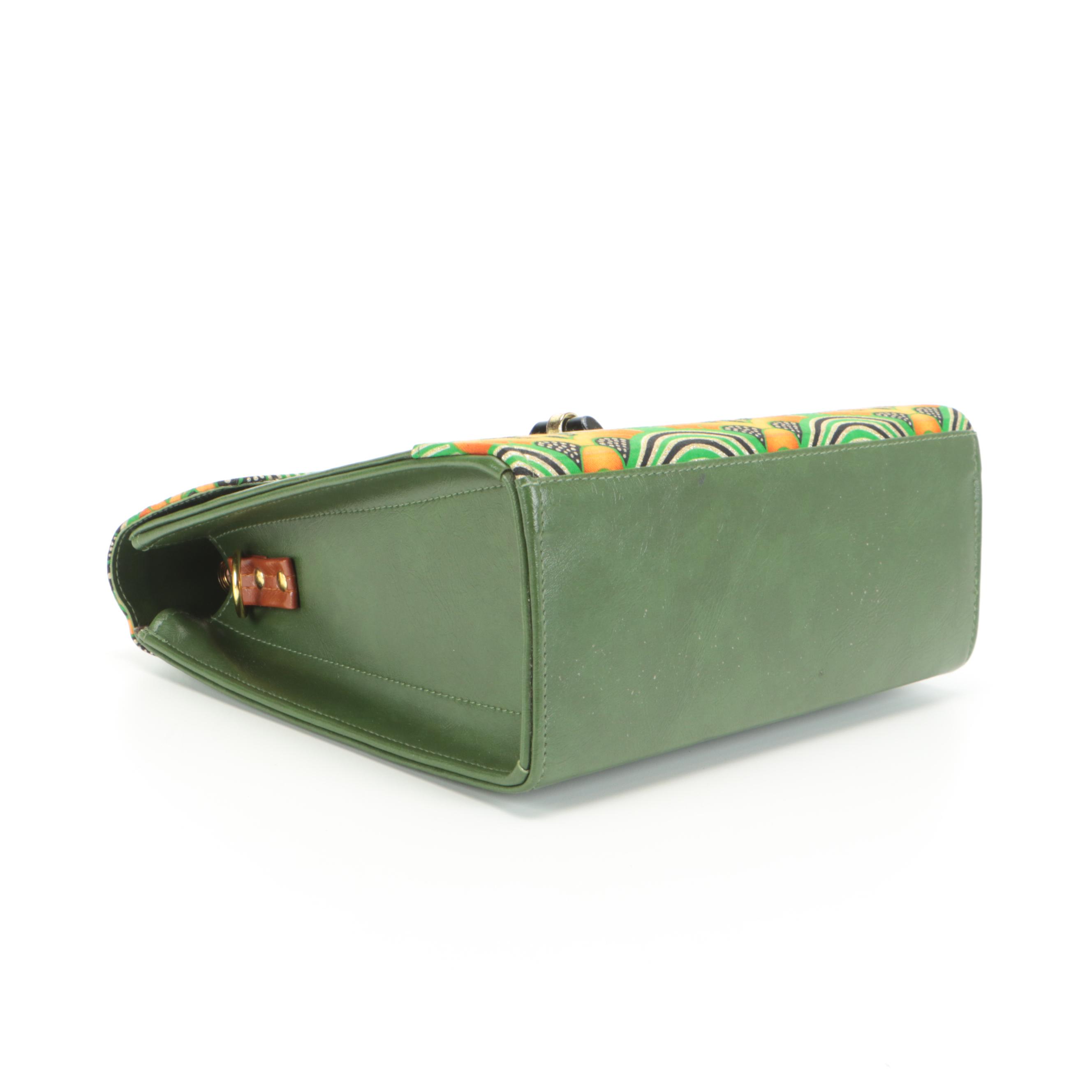 Dr. Pachanga Ntsiki Satchel in Africa Gold Wax Fabric and Vegan Leather