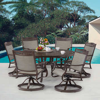 Agio "Cullman" Seven-Piece Sling Patio Dining Set