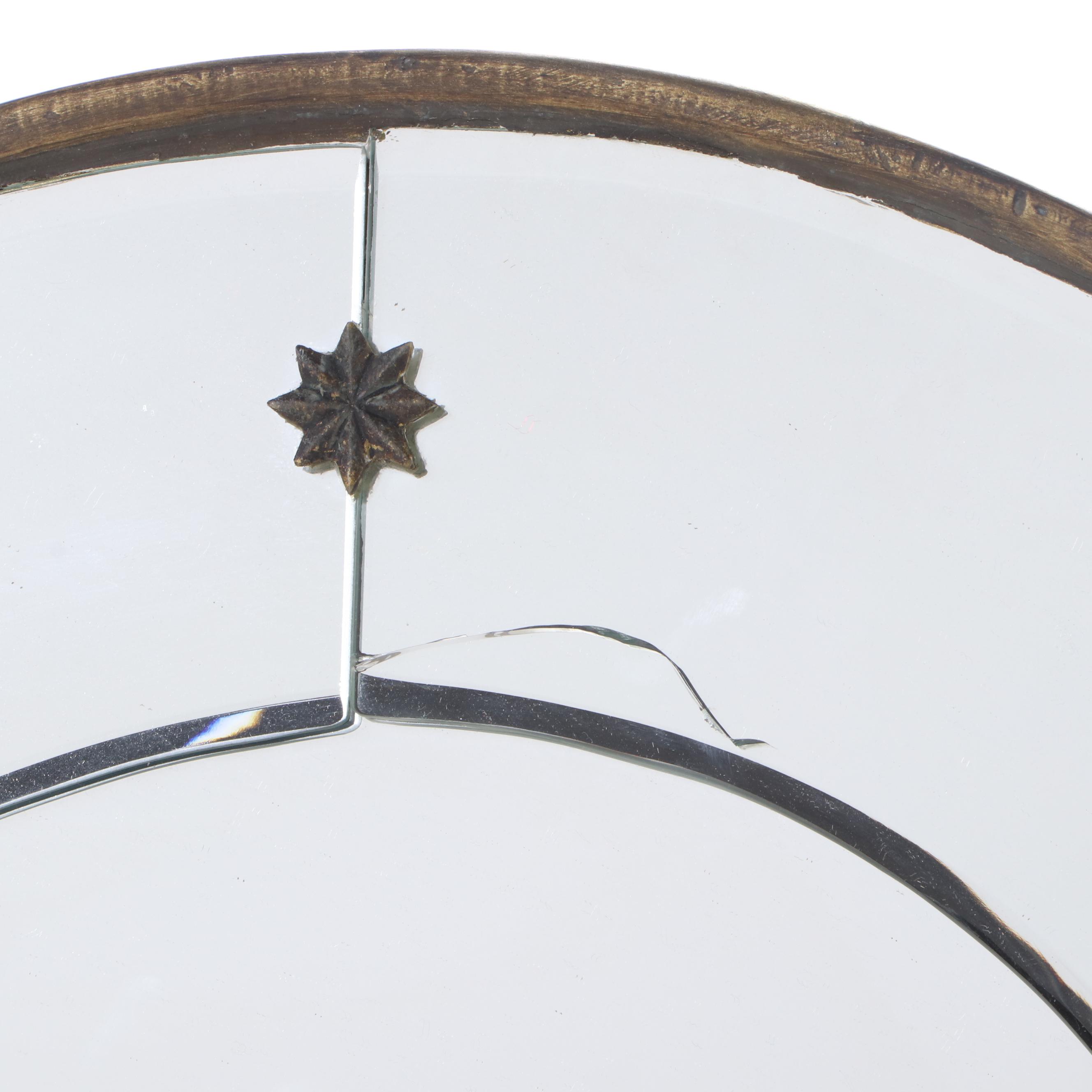 Venetian Style Beveled and Arched Wall Mirror, Contemporary