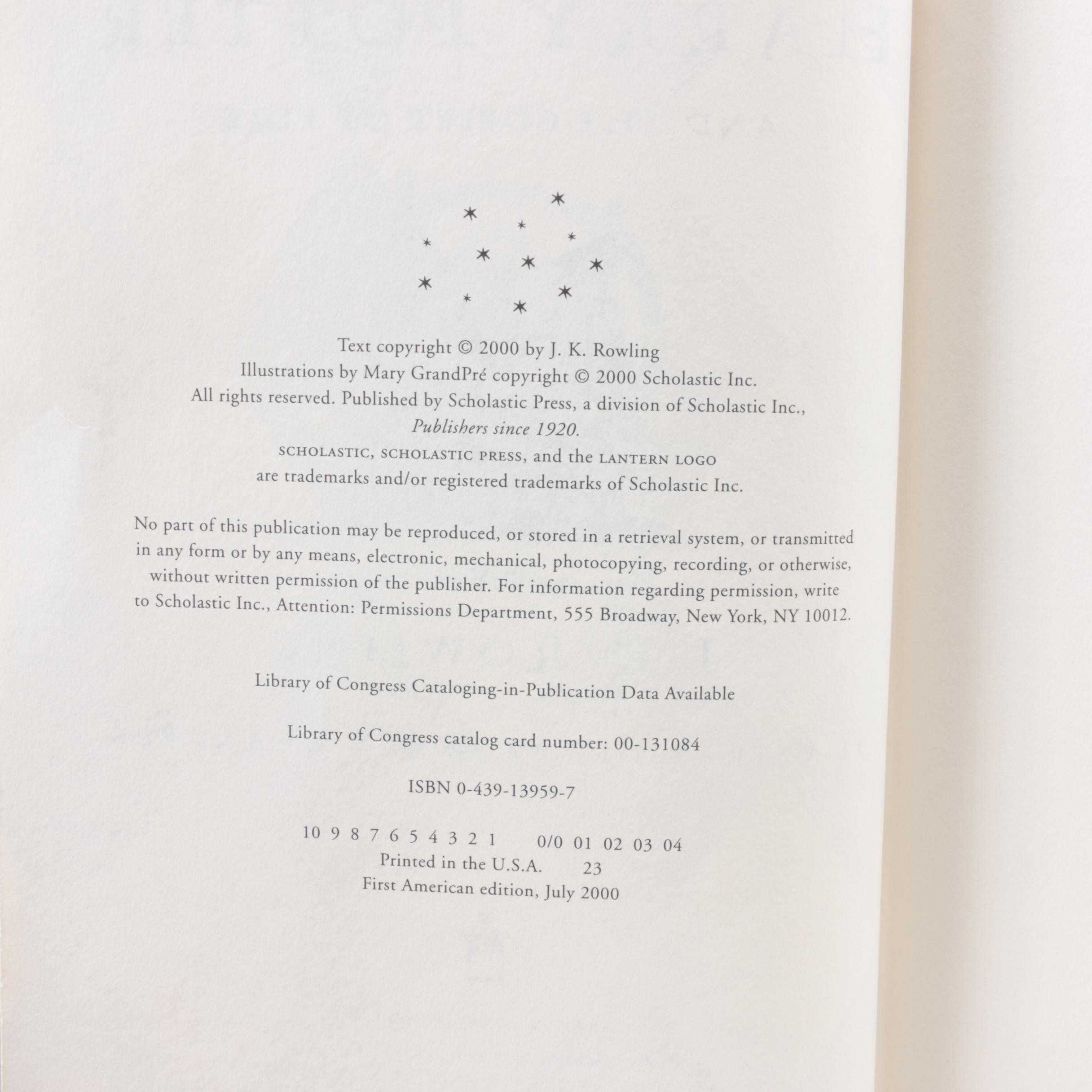 First American Edition "Harry Potter" Partial Series with "The Cursed Child"