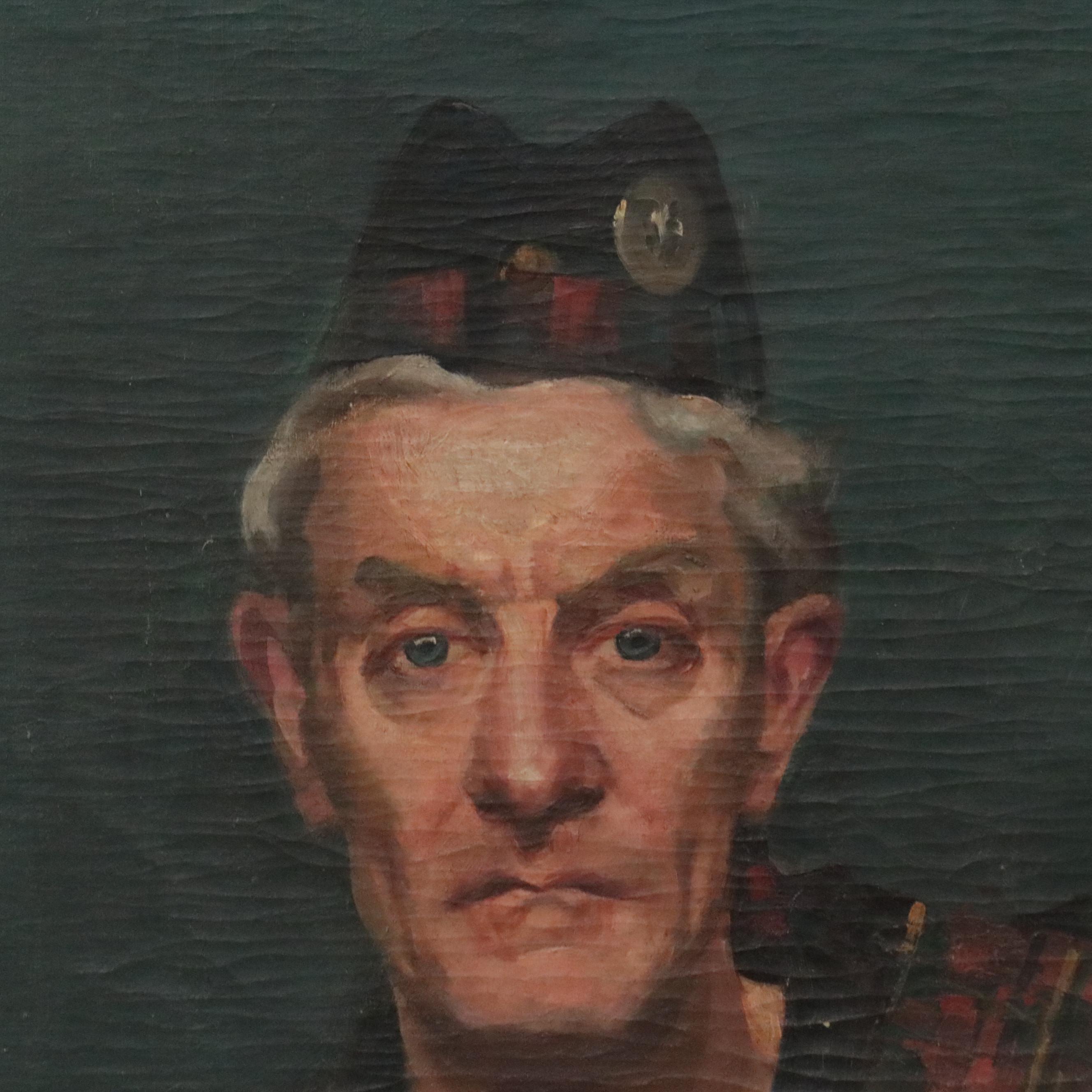 Oil Painting of Man in Scottish Tartan in the Style of Roderick MacKenzie