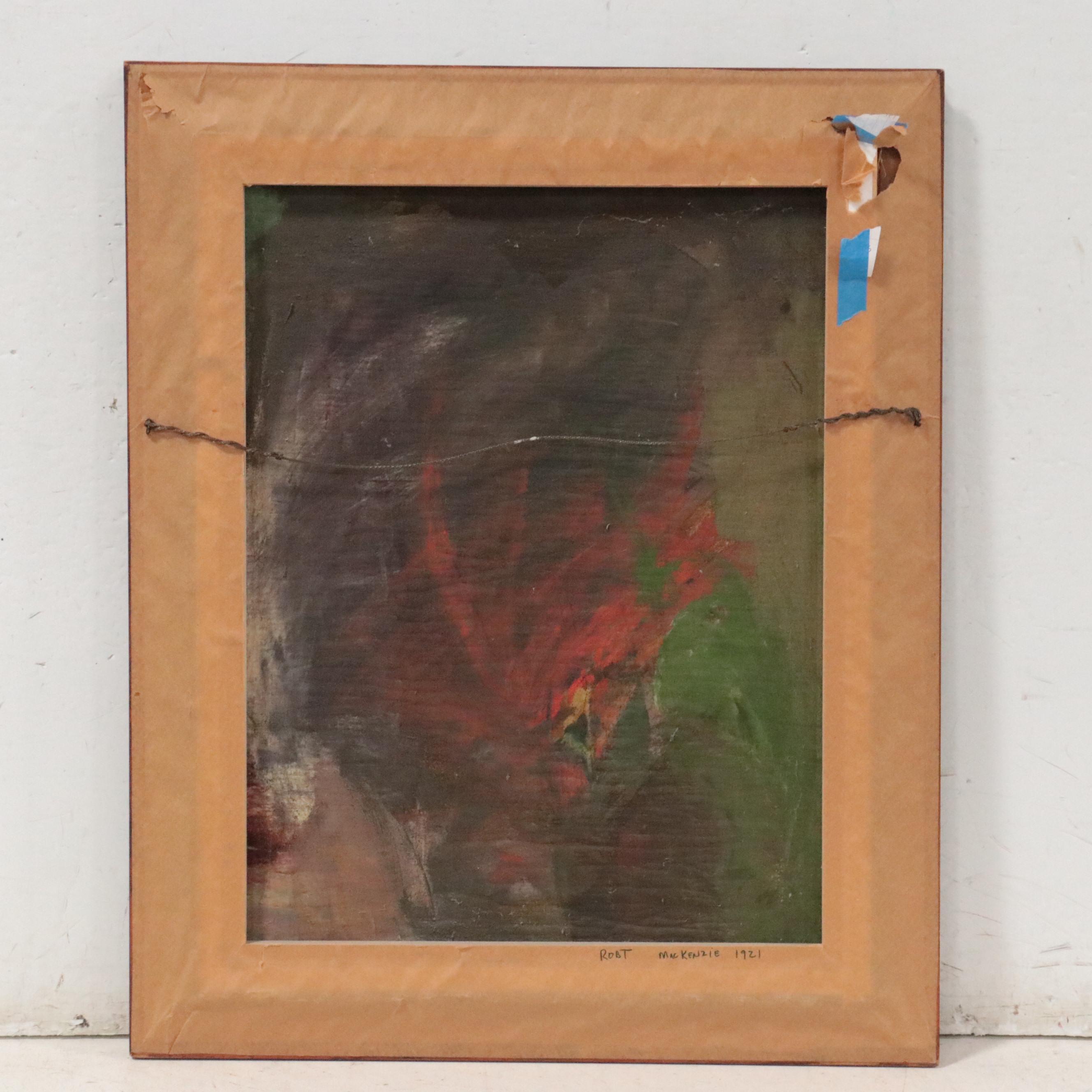 Oil Painting of Man in Scottish Tartan in the Style of Roderick MacKenzie