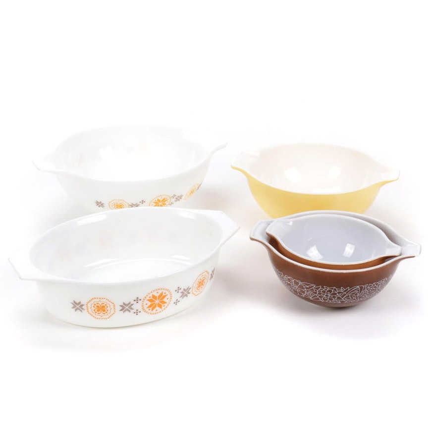 Pyrex "Town and Country", "Woodland" and Other Bakeware and Mixing Bowls