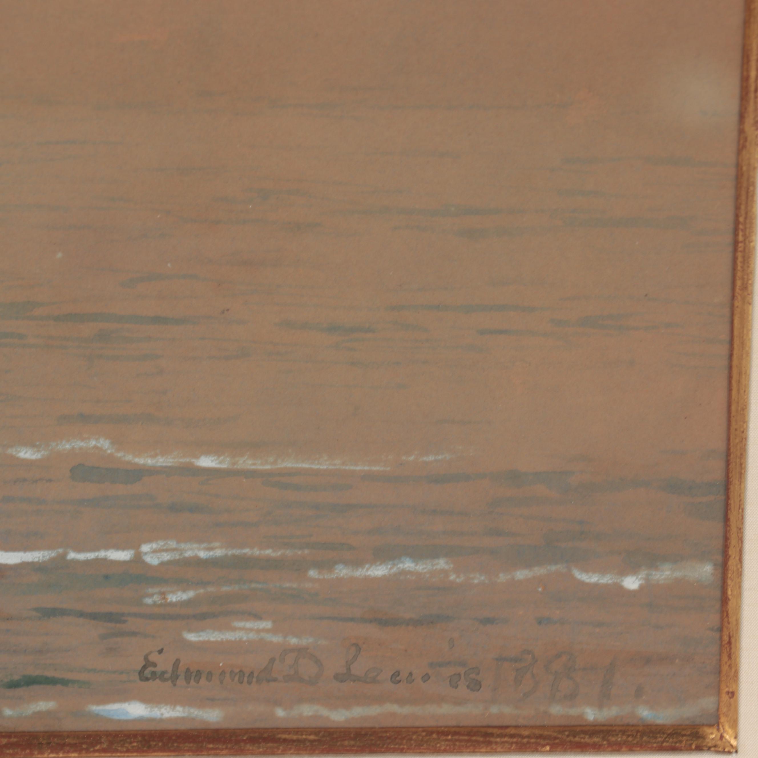 Edmund Darch Lewis Watercolor Painting "Sailing Crafts in Bay," 1881