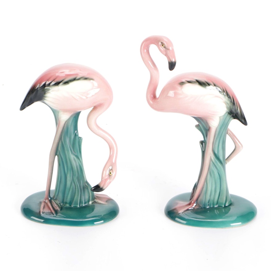 Will-George Ceramic Flamingo Figurines, Mid-20th Century