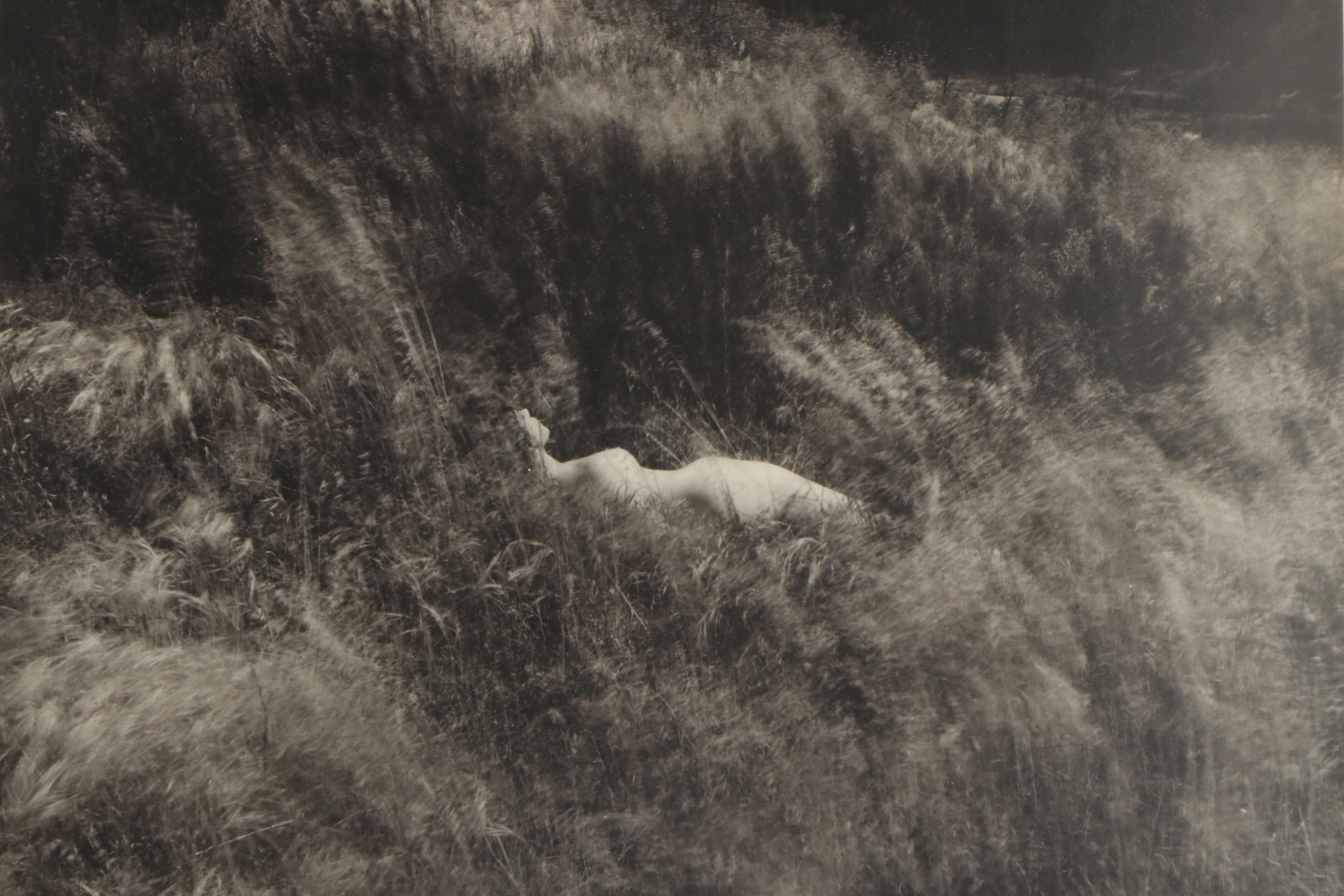 Don Jim Silver Gelatin Photograph of Female Nude in Grassy Landscape, Circa 1970