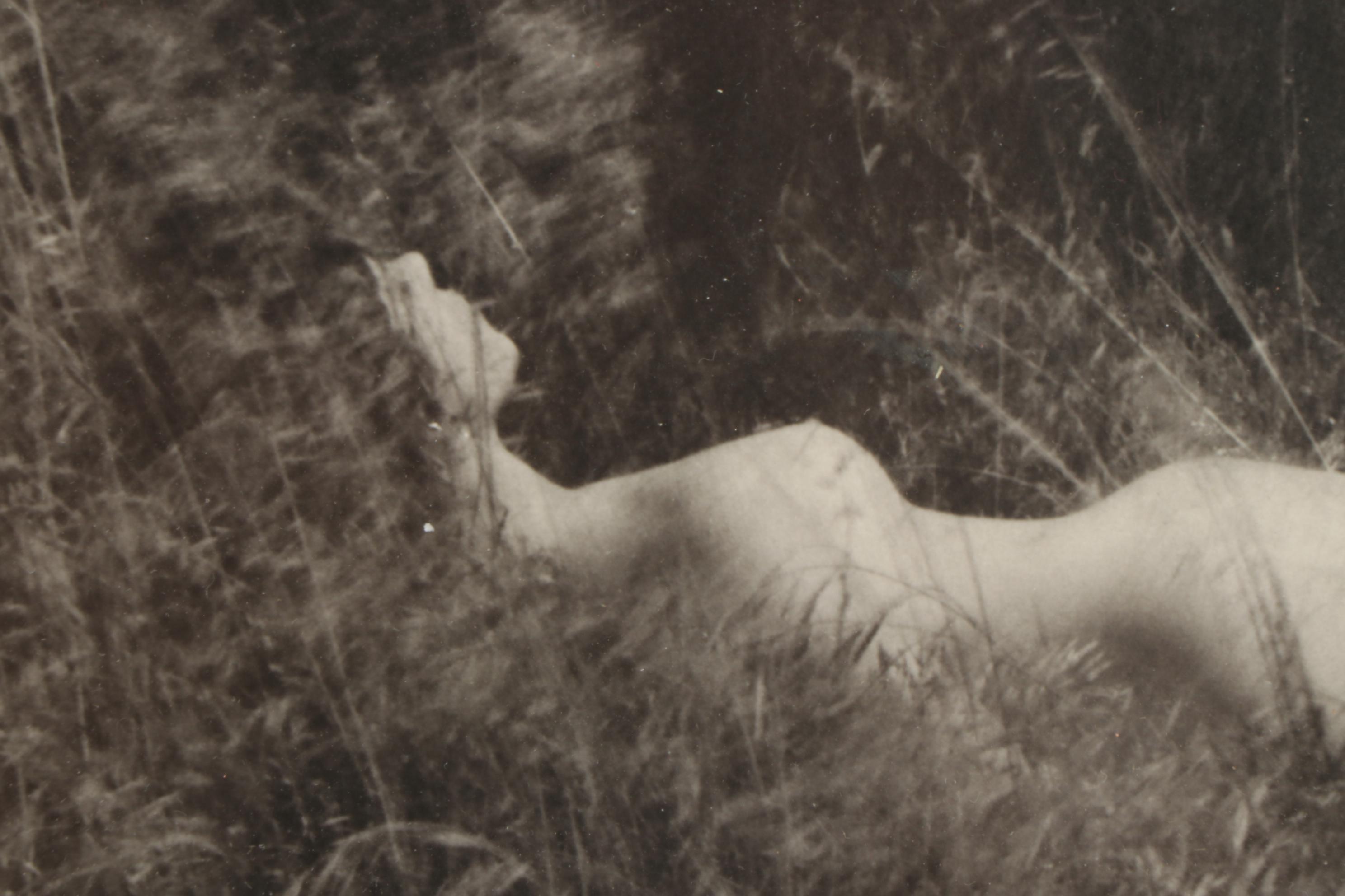 Don Jim Silver Gelatin Photograph of Female Nude in Grassy Landscape, Circa 1970
