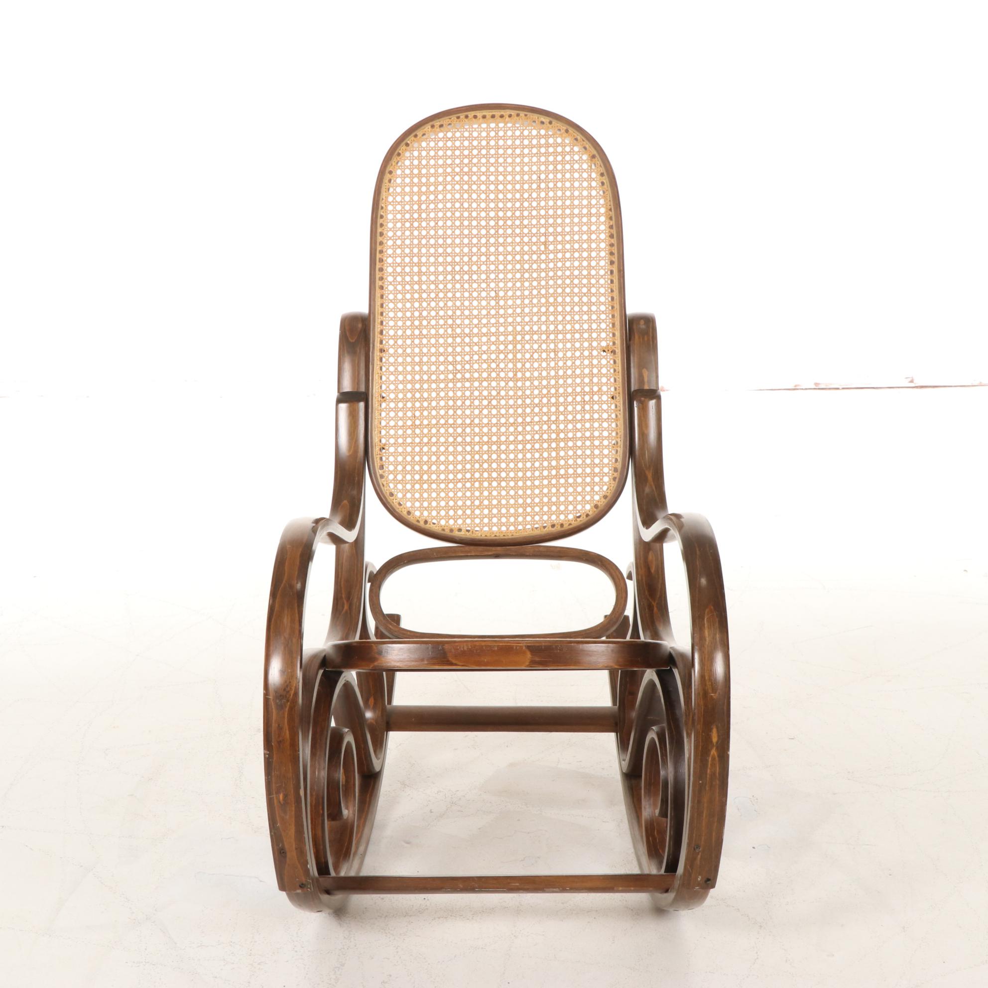 Thonet Style Bentwood and Cane Rocking Chair, Late 20th Century