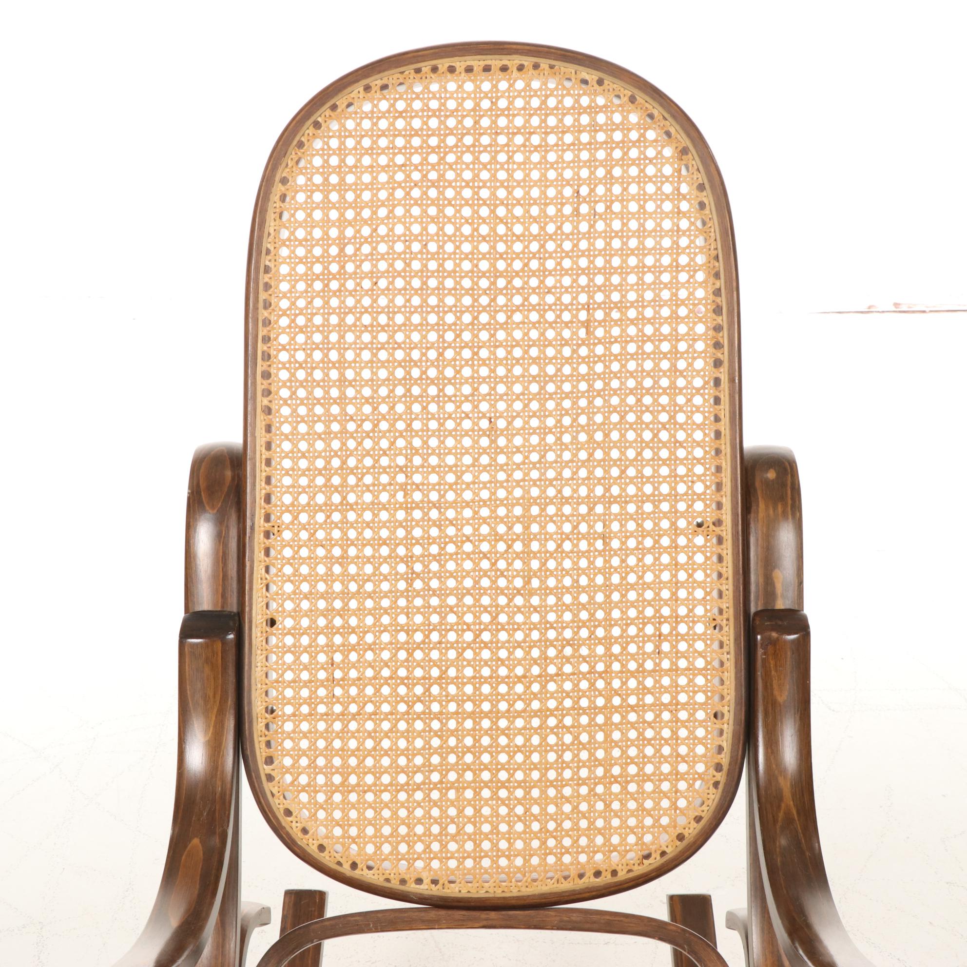 Thonet Style Bentwood and Cane Rocking Chair, Late 20th Century