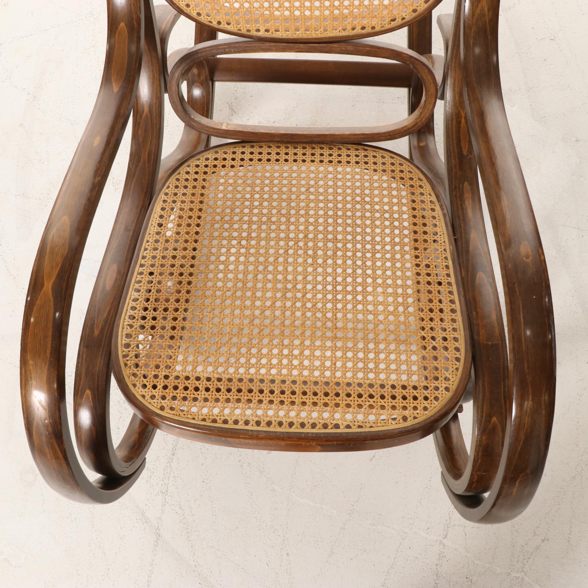 Thonet Style Bentwood and Cane Rocking Chair, Late 20th Century