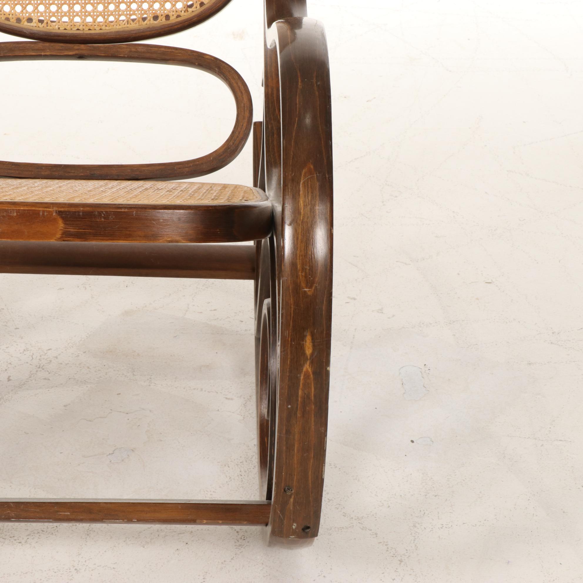 Thonet Style Bentwood and Cane Rocking Chair, Late 20th Century