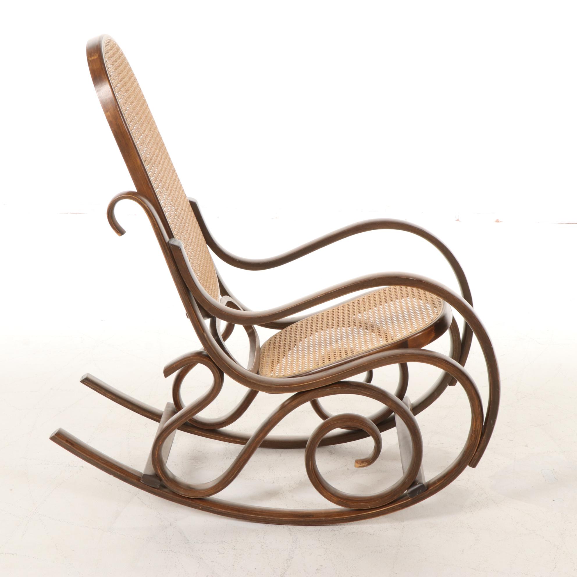 Thonet Style Bentwood and Cane Rocking Chair, Late 20th Century