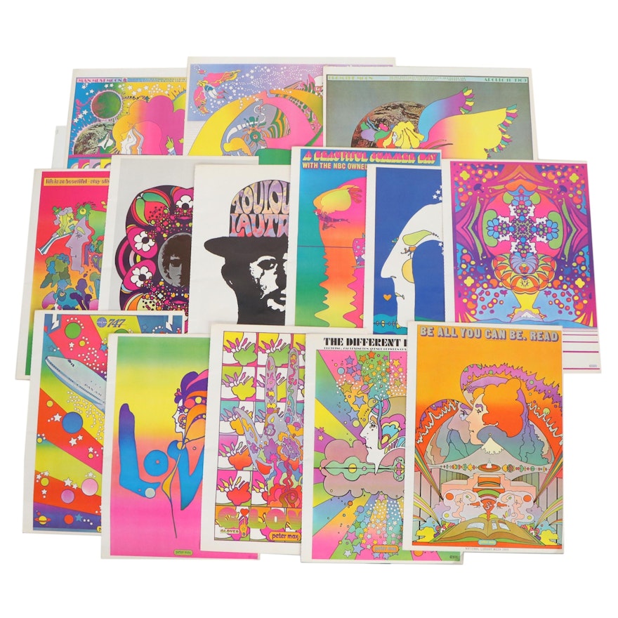 Offset Lithographs after Peter Max From "The Peter Max Poster Book," 1970