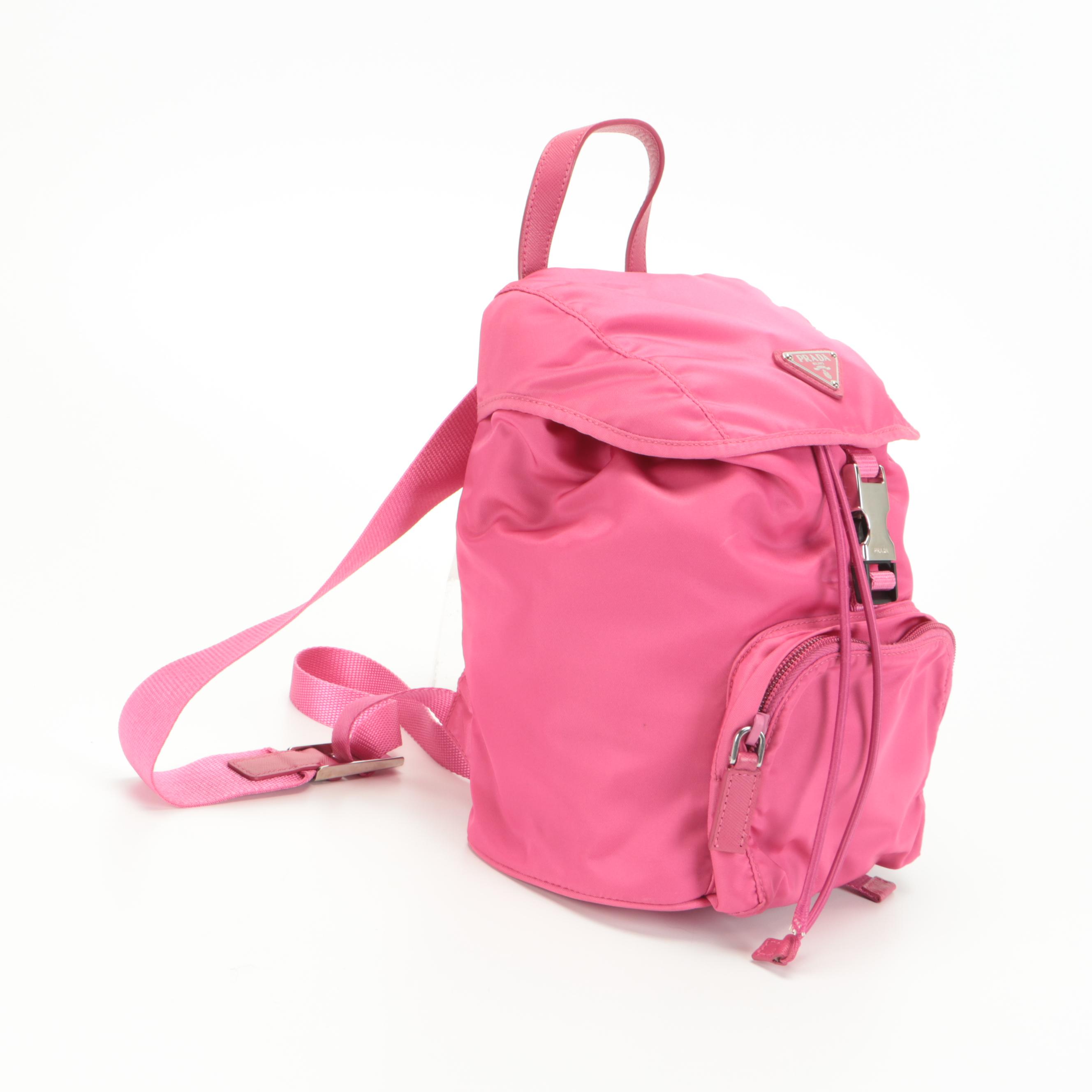 Prada Pink Tessuto Nylon Drawstring Backpack