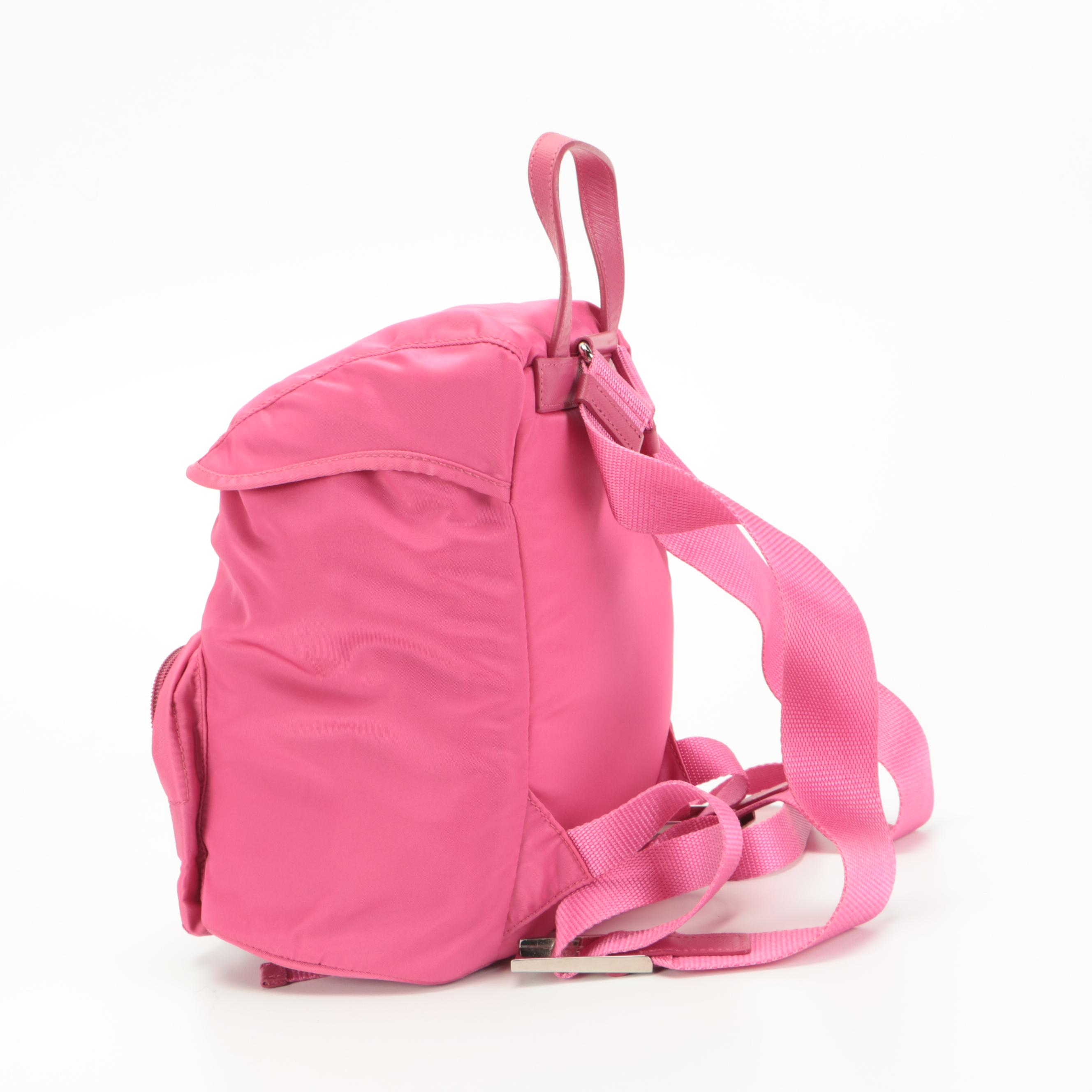 Prada Pink Tessuto Nylon Drawstring Backpack