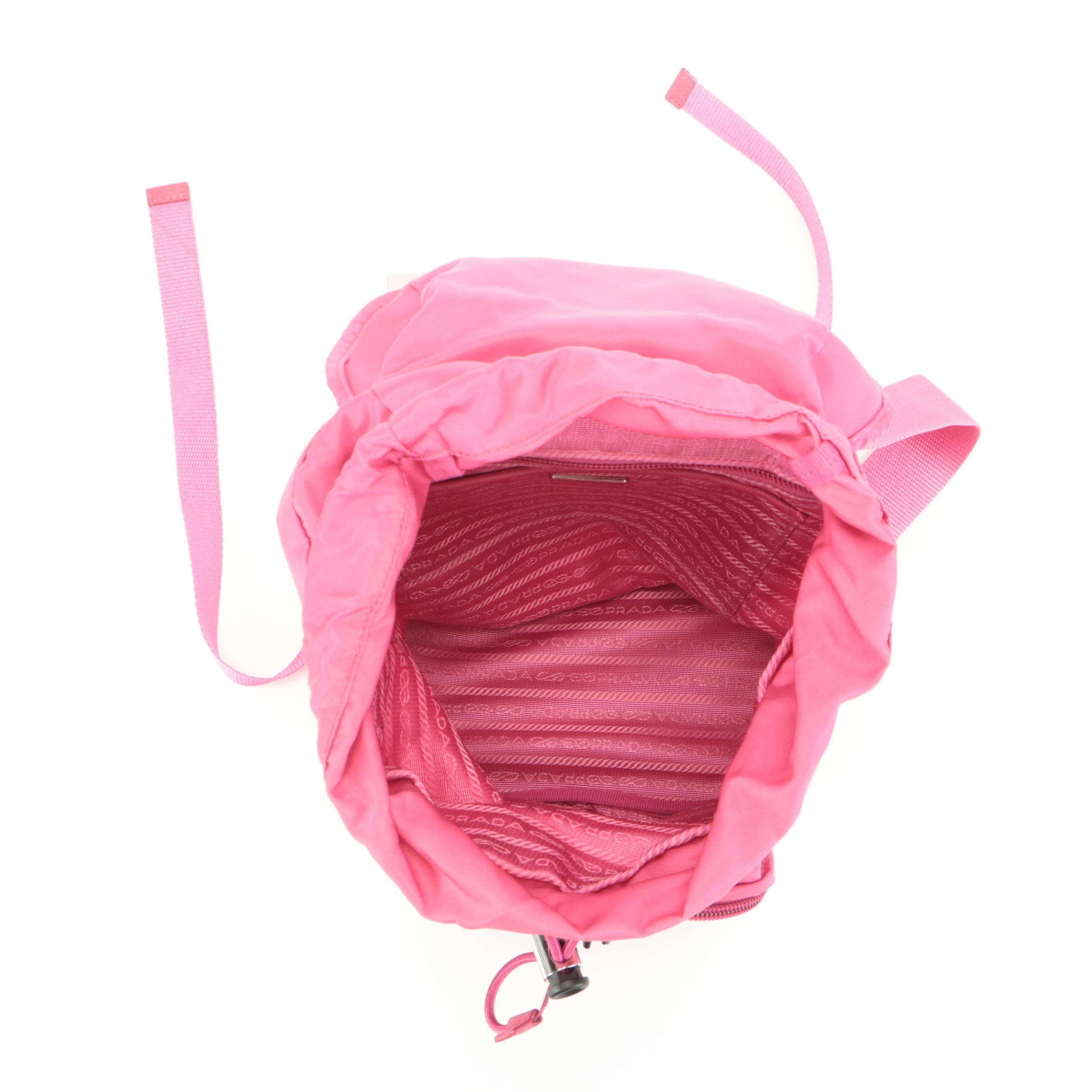 Prada Pink Tessuto Nylon Drawstring Backpack