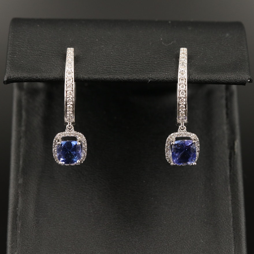 14K 2.49 CTW Tanzanite and Diamond Earrings