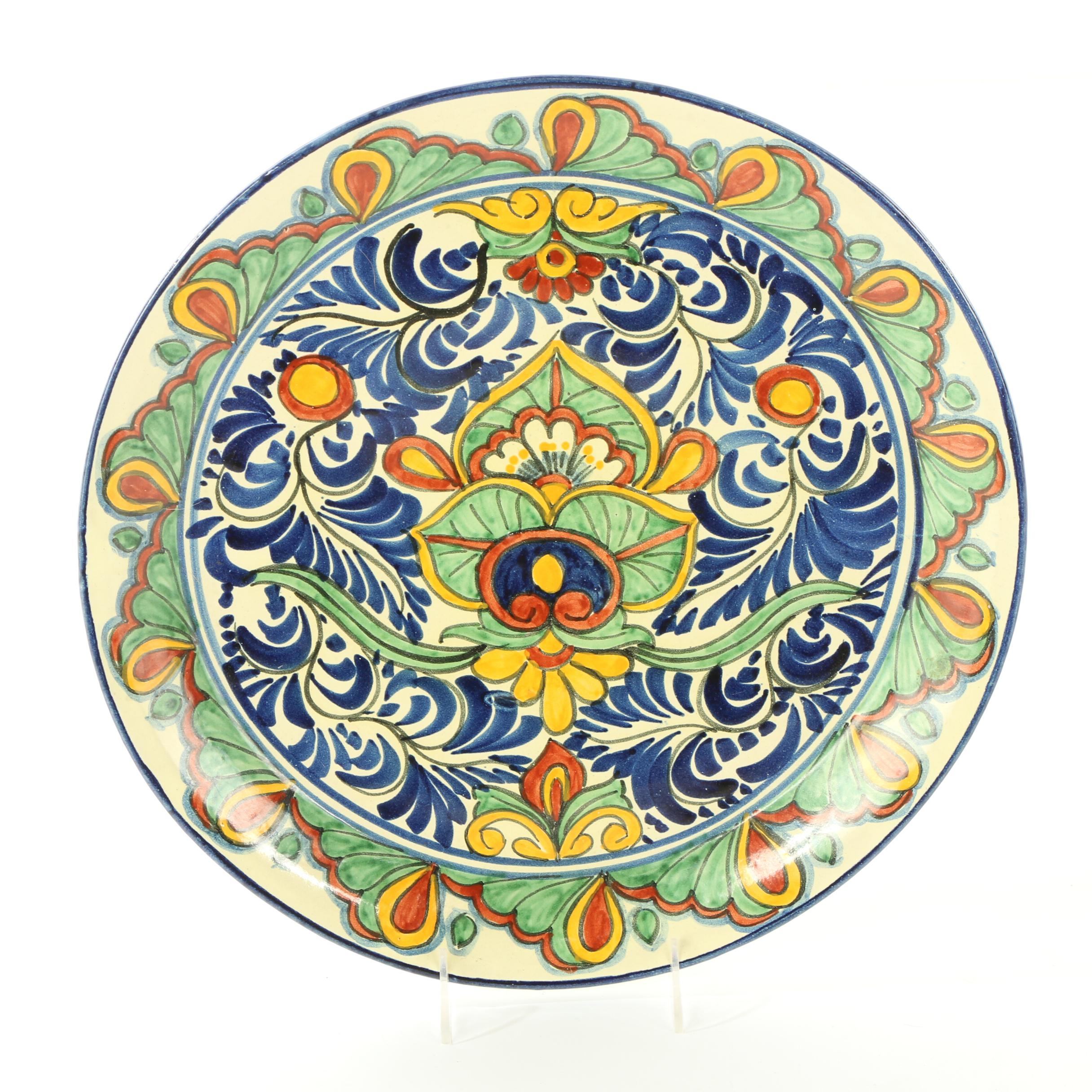 Mexican Hand-Painted Decorative Ceramic Plates