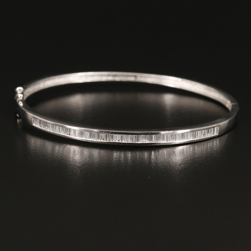 14K 1.46 CTW Diamond Channel Bangle