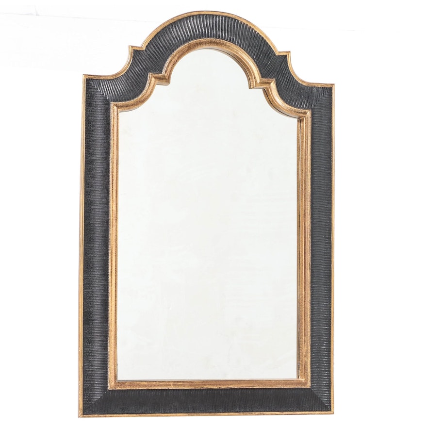 Uttermost Black and Gold Painted Composite Frame Wall Mirror