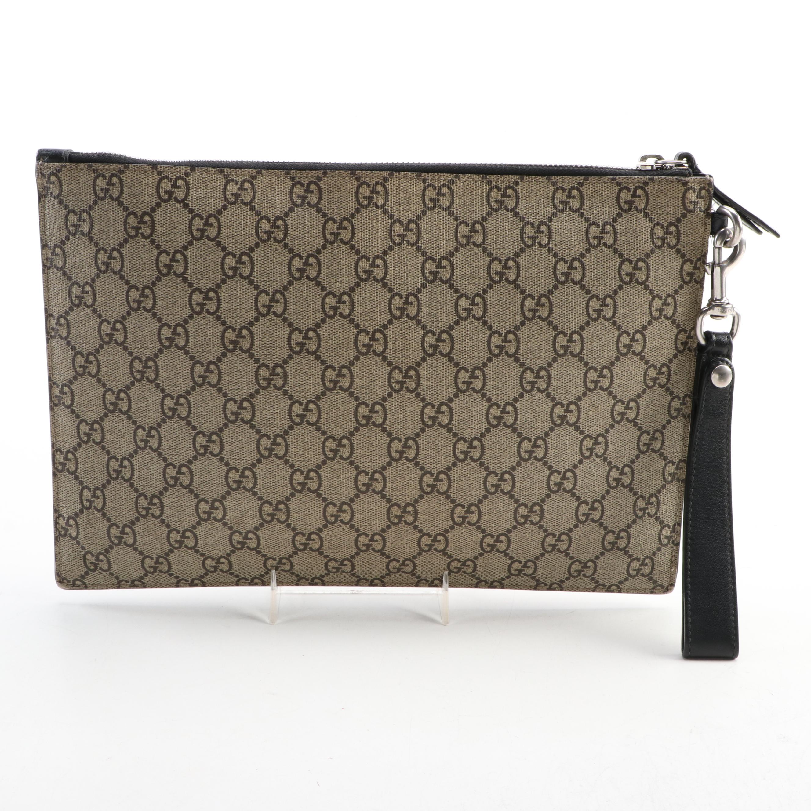Gucci Bestiary Pouch in Bee "Blind For Love" Print GG Supreme Canvas