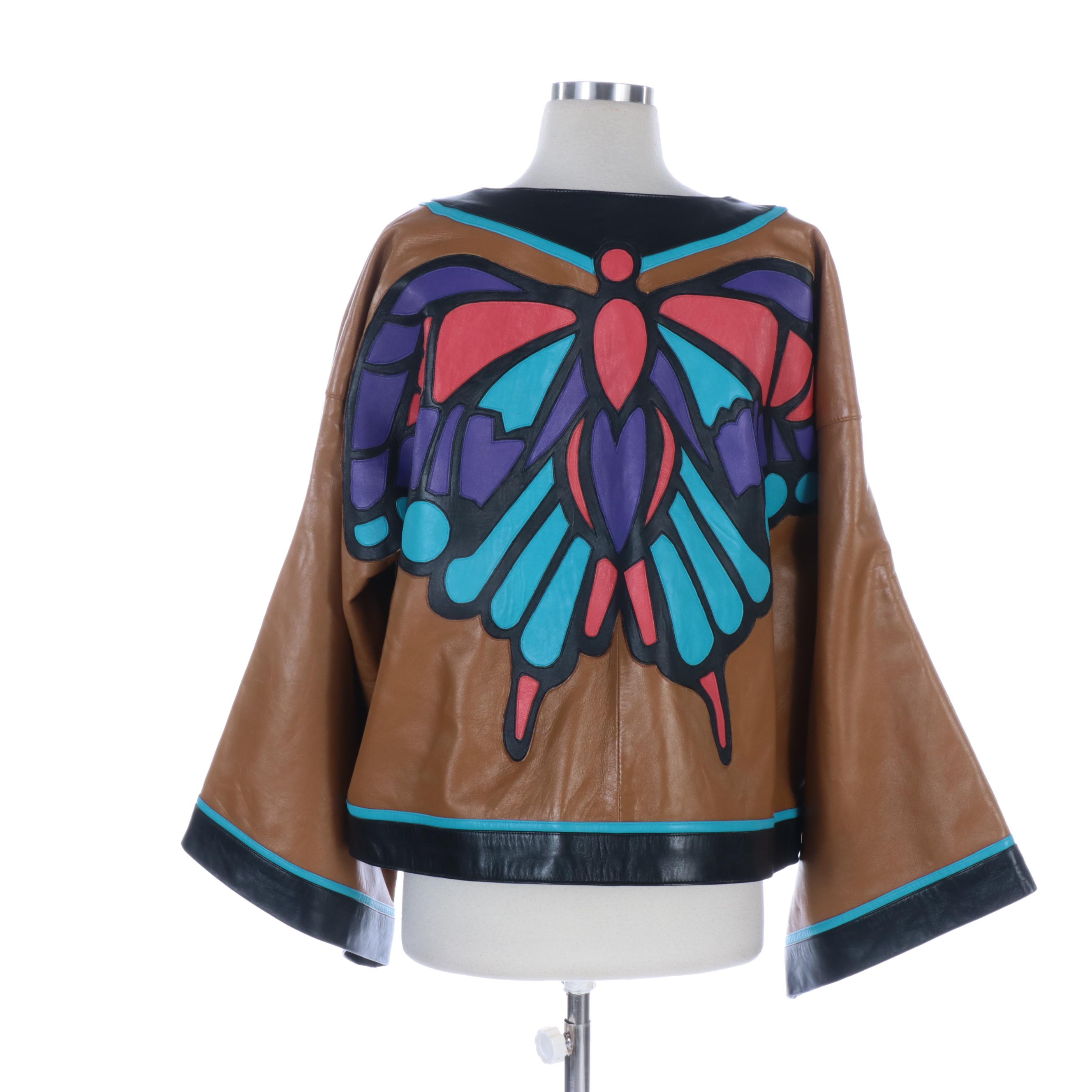 Barbara King "Grace in Flight" Butterfly Leather Jacket