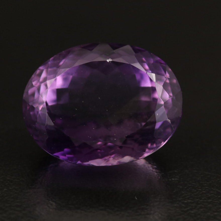 Loose 20.52 CT Oval Faceted Amethyst