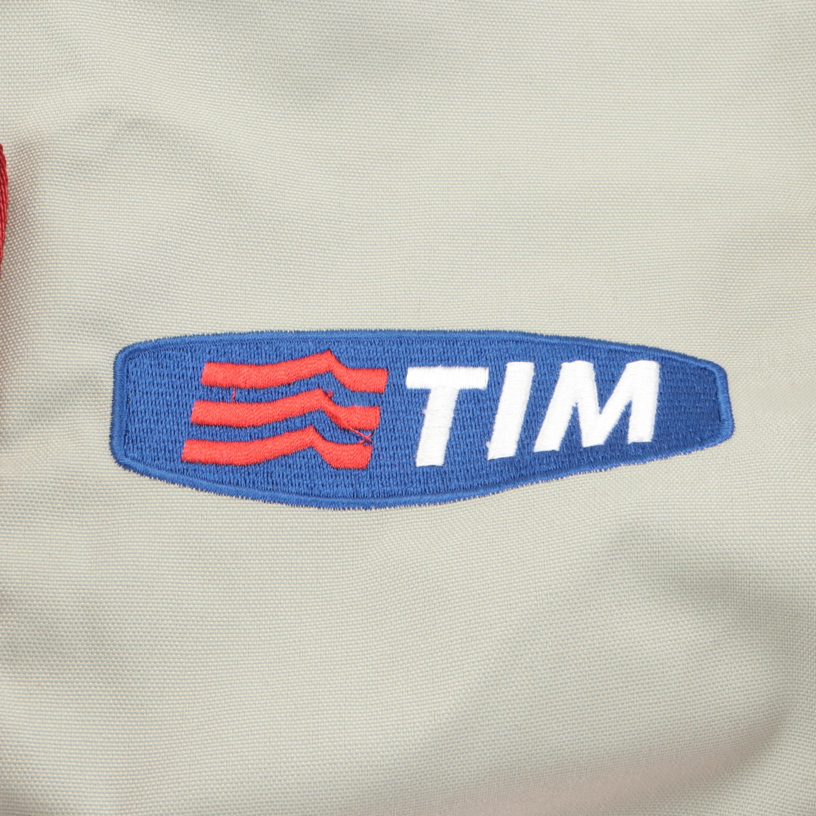 Prada Sport Luna Rossa Small Duffle Bag in Grey Nylon Canvas with Red Trim