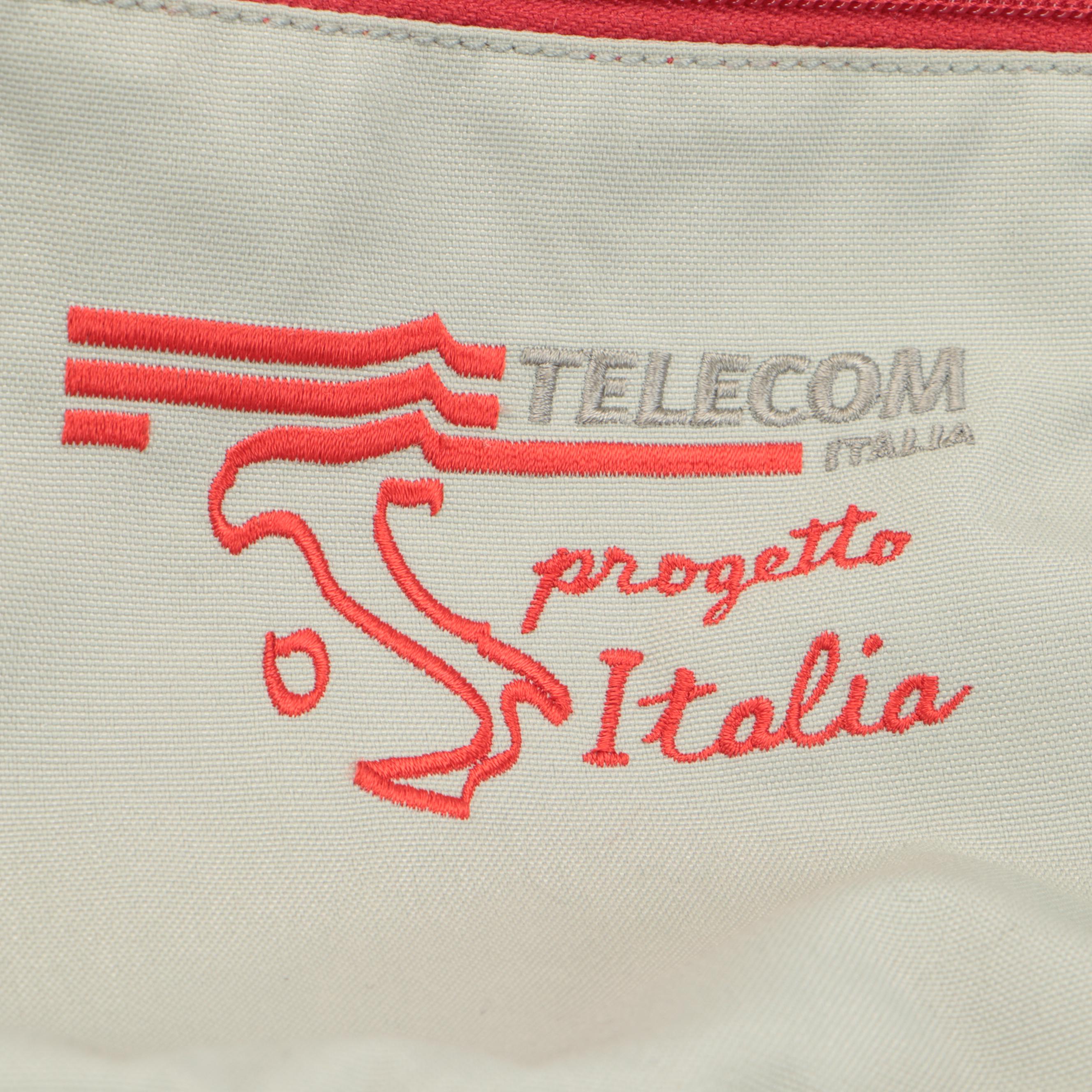 Prada Sport Luna Rossa Small Duffle Bag in Grey Nylon Canvas with Red Trim