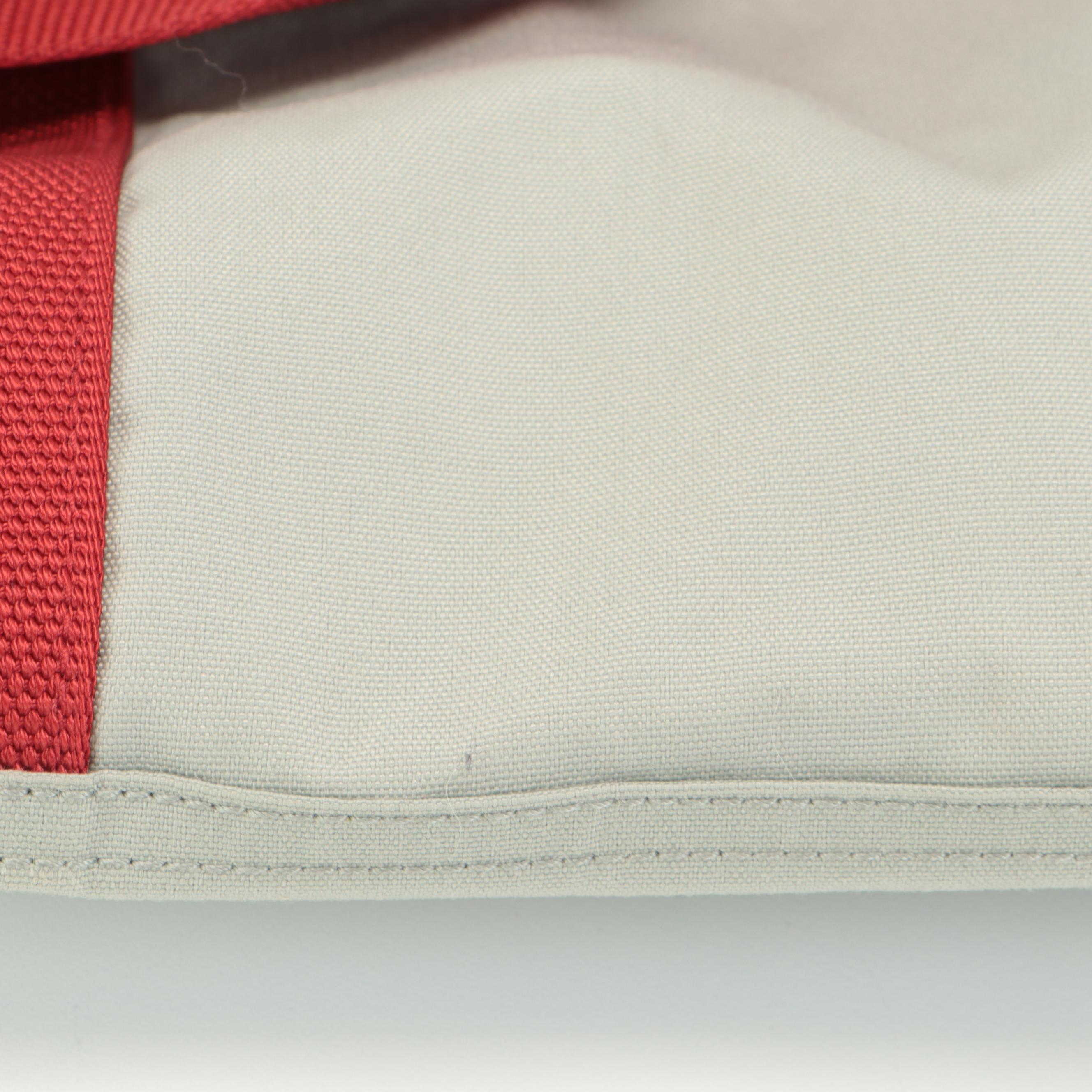 Prada Sport Luna Rossa Small Duffle Bag in Grey Nylon Canvas with Red Trim