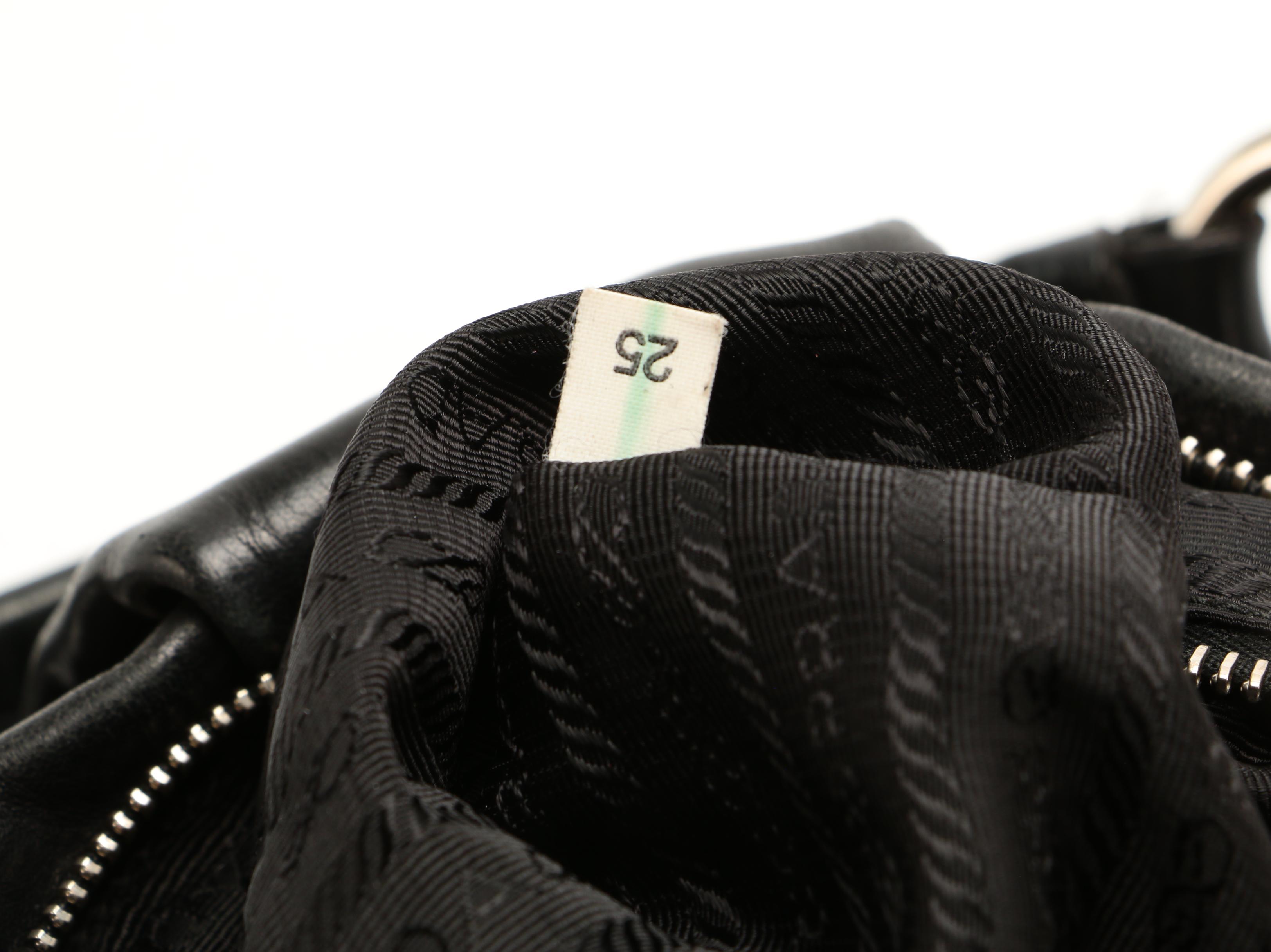 Prada Shoulder Bag in Black Soft Calfskin Leather