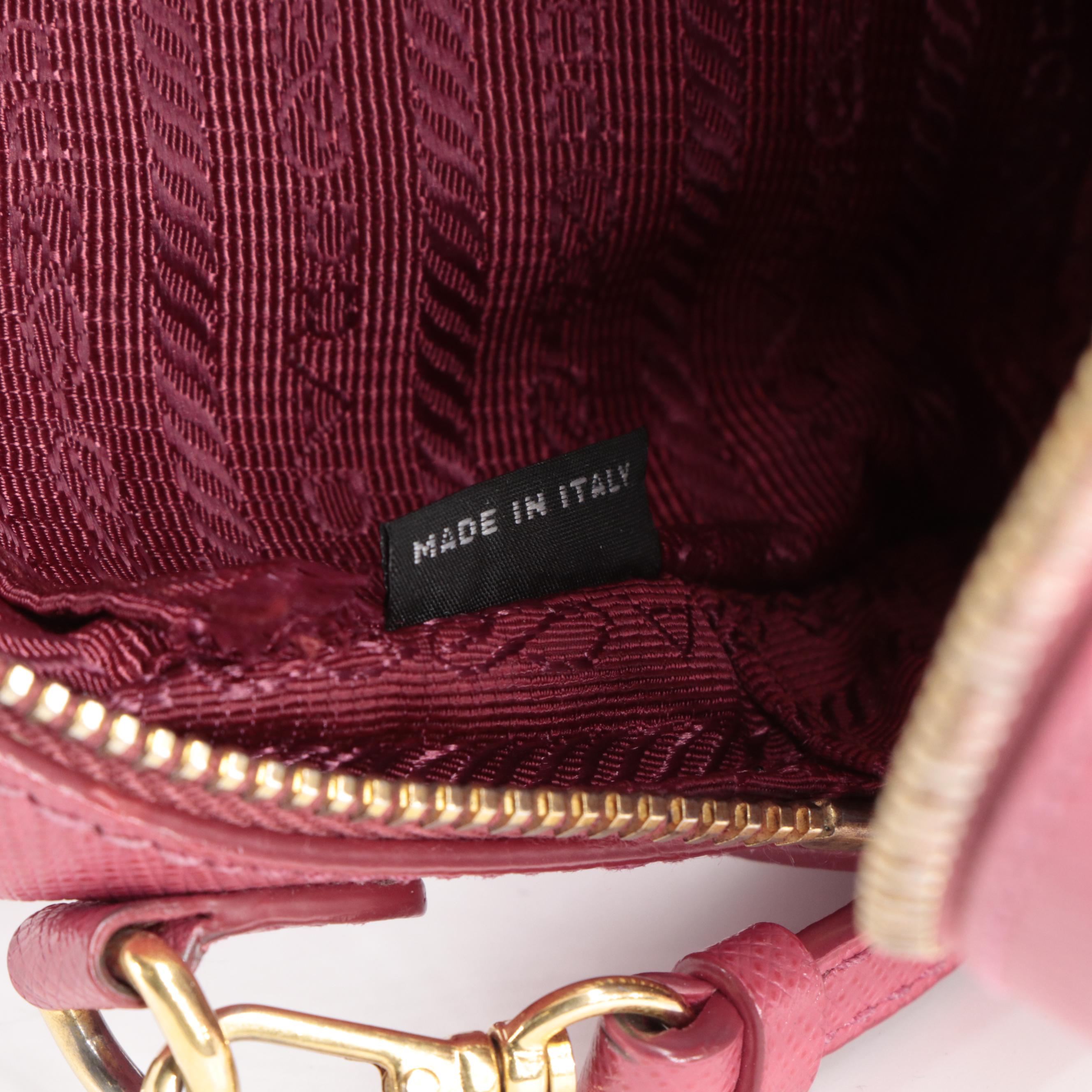 Prada Pink Saffiano Leather Camera Style Crossbody Bag